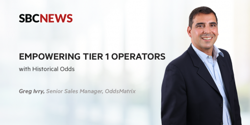 Image containing SBC News logo, photo of Greg Ivry, Senior Sales Manager, OddsMatrix, with the headline: Empowering Tier 1 Operators with Historical Odds